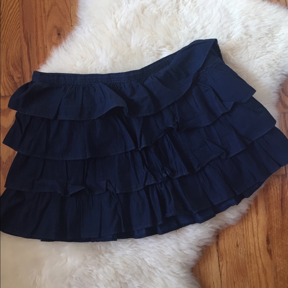 Ruffle Style Denim Mini Skirt